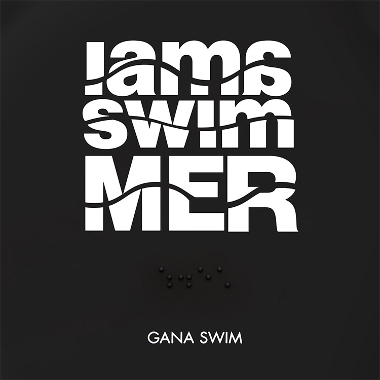 GANA SWIM Swim Dot I Am a Swimmer Braille Silicone Swim Cap Black [GS-SDSC005 (BLK)] 디테일
