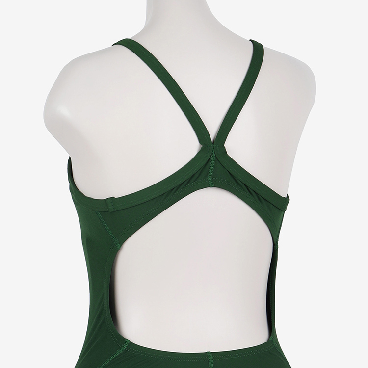 NIKE SWIM Women's Solid Racer Back Swimsuit Gorge Green [NESSA017-371] 디테일