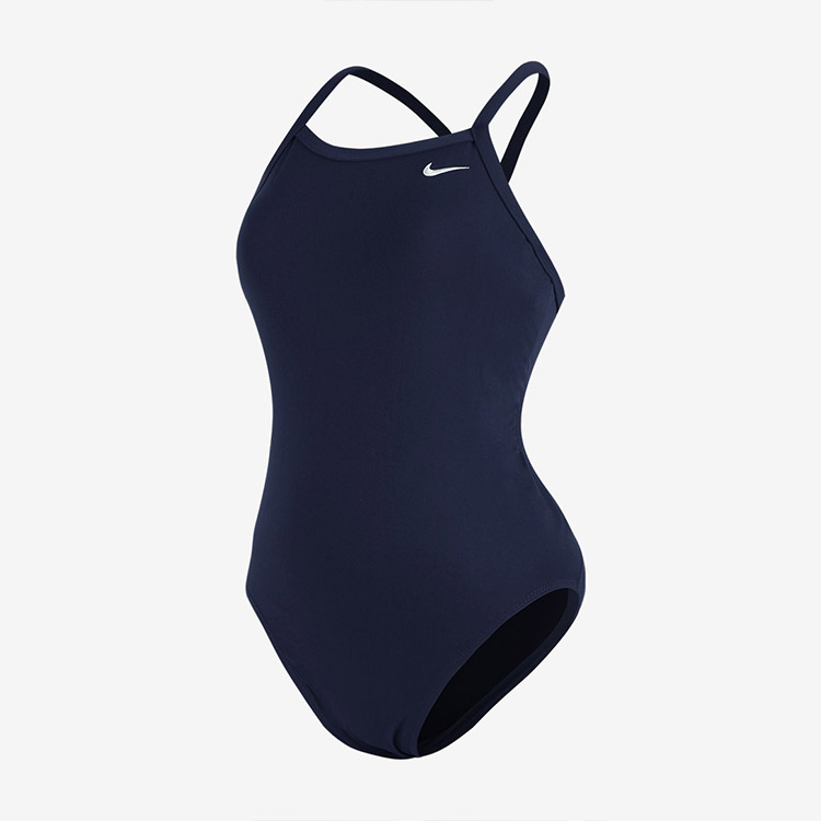 NIKE SWIM Women's Answer Solid Racer Back Swimsuit Navy [NESSA017-440 Embroidery Logo] 디테일