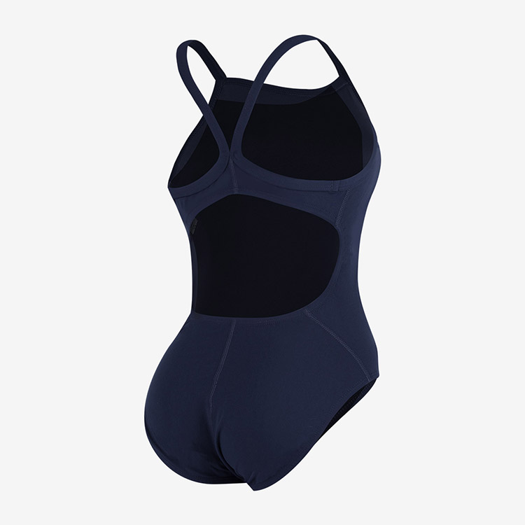 NIKE SWIM Women's Answer Solid Racer Back Swimsuit Navy [NESSA017-440 Embroidery Logo] 디테일