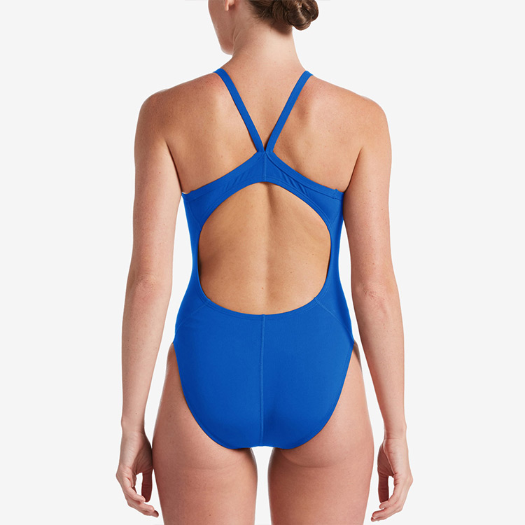 NIKE SWIM Women's Answer Solid Racer Back Swimsuit Game Royal [NESSA017-494 Embroidery Logo] 디테일
