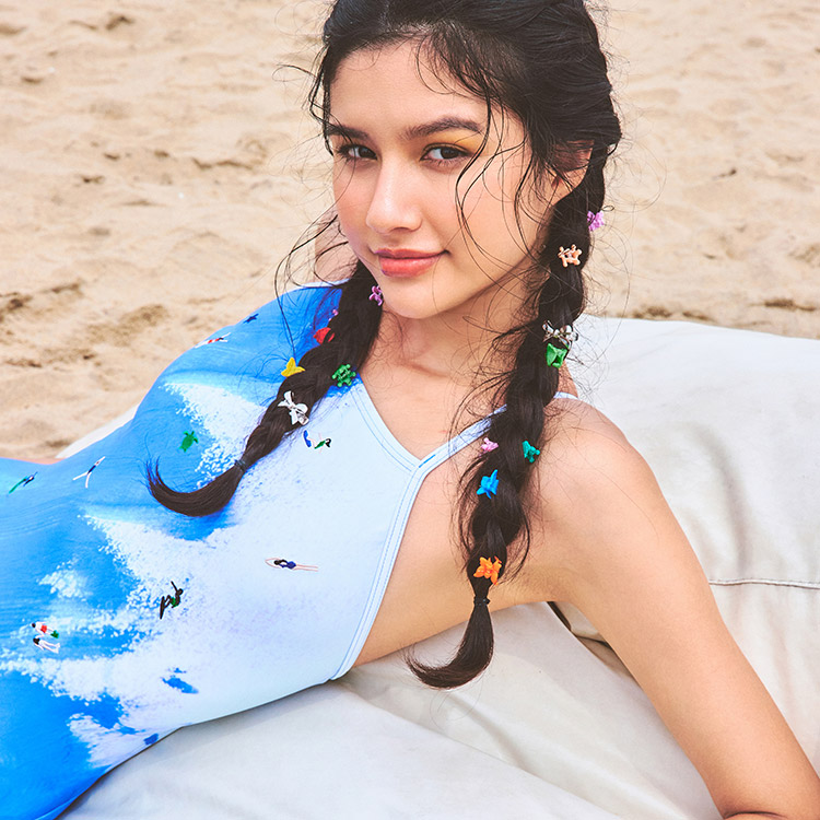 HOOG レディース Perfume ローカット Lingerie V-バック水着 ブルー [WRA2259 フィットネス水着 おしゃれ] 디테일