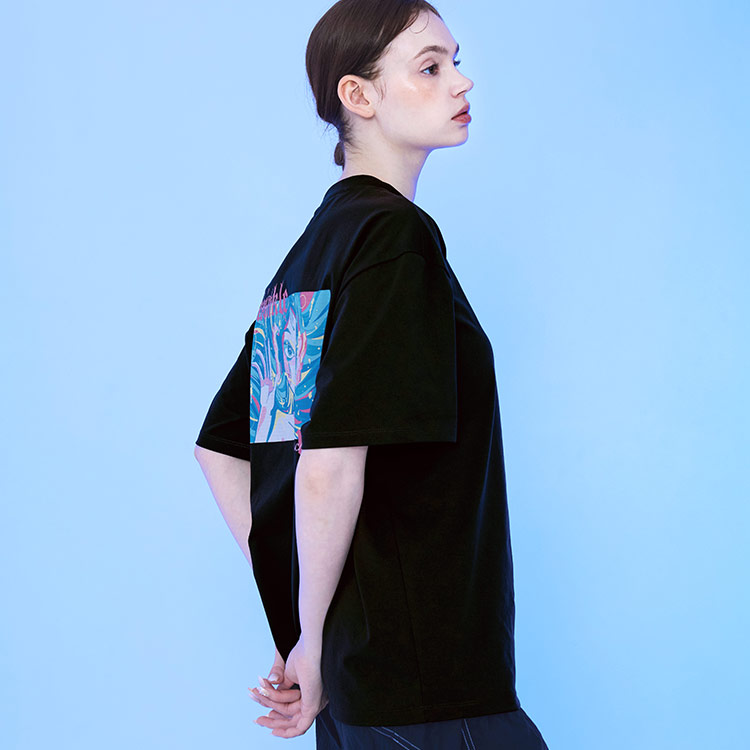 KITSCH PITCH Siren Semi Overfit T-Shirt Black [KF2LTS004 Women's Beachwear ] 디테일