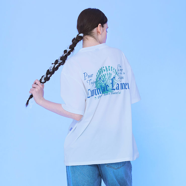 KITSCH PITCH レディース La Mer Clam オーバーサイズTシャツ オフホワイト [KF2LTS001 ビーチウェア] 디테일