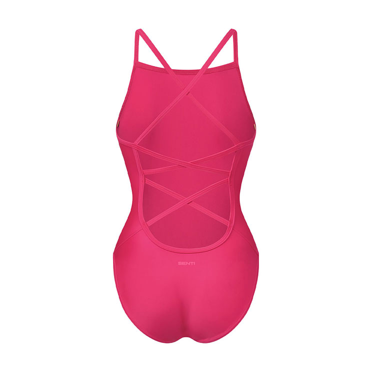SENTI Women's Palette Double Cross Back Swimsuit Cranberry [WSM-2801 (CB/CB) 여자 실내수영복] 디테일