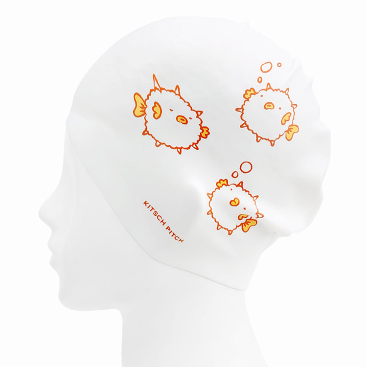 KITSCH PITCH Coral Carnival Silicone Swim Cap Orange [KF2USC006] 디테일