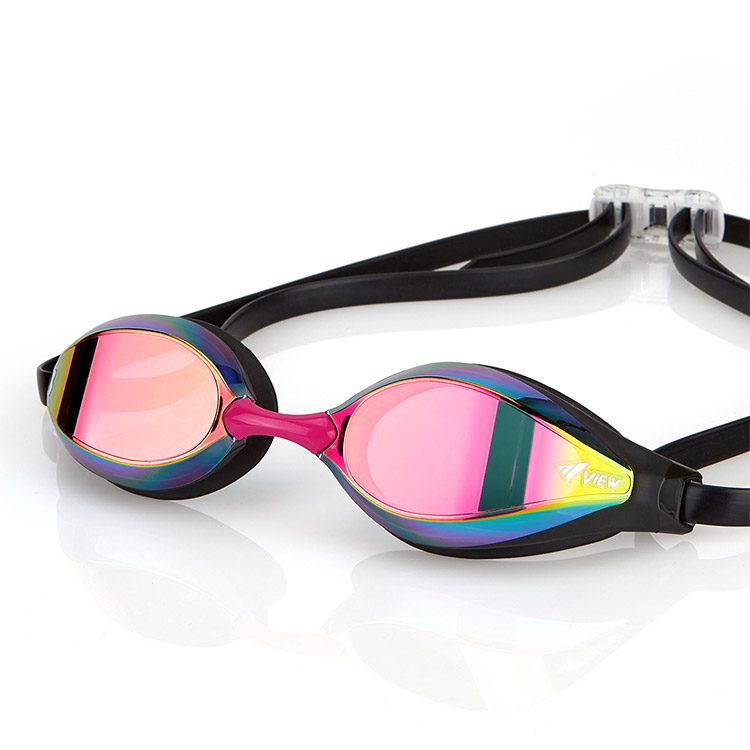 VIEW Aile Flexible Fit Swipe Antifog Mirrored Goggles Smoke Pink [V240ASAM(SKP) World Aquatics Approved] 디테일