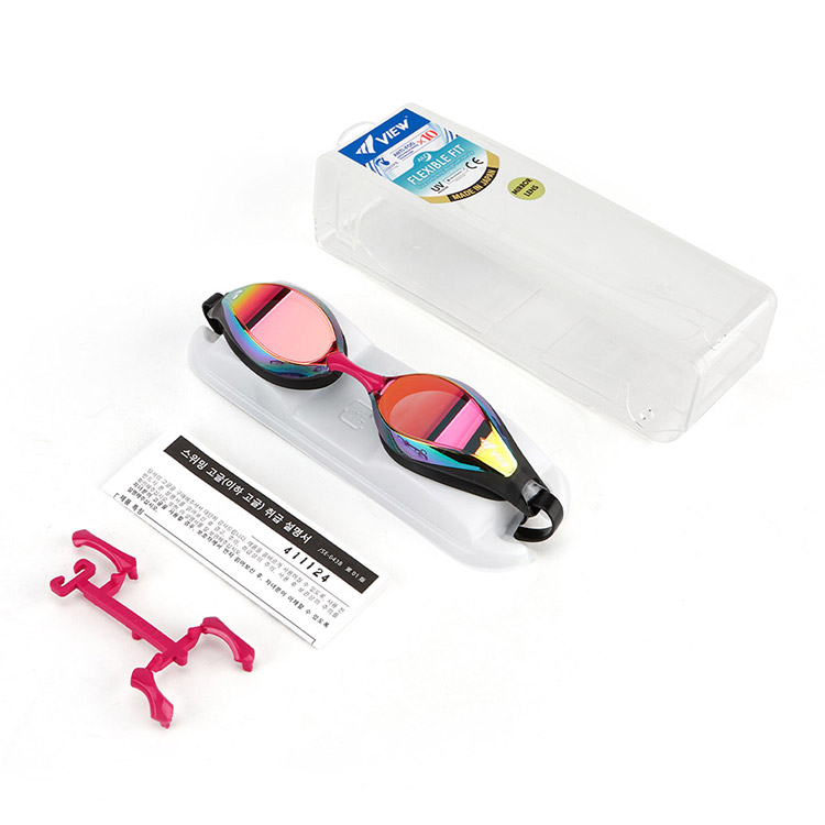 VIEW Aile Flexible Fit Swipe Antifog Mirrored Goggles Smoke Pink [V240ASAM(SKP) World Aquatics Approved] 디테일