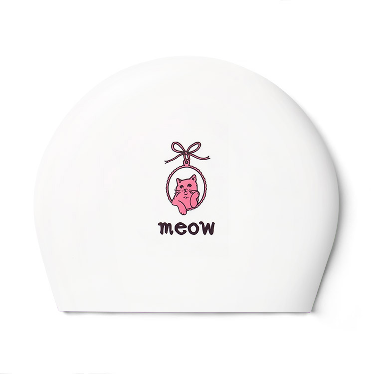 Fun Shine Miu Silicone Swim Cap White