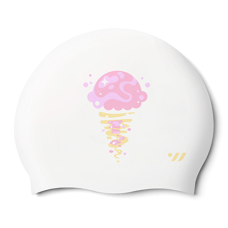 Sunset Soft Cone Silicone Swim Cap White