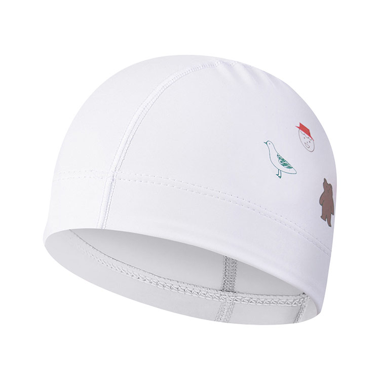 Fun Shine Love Things Silicone Coated Swim cap White