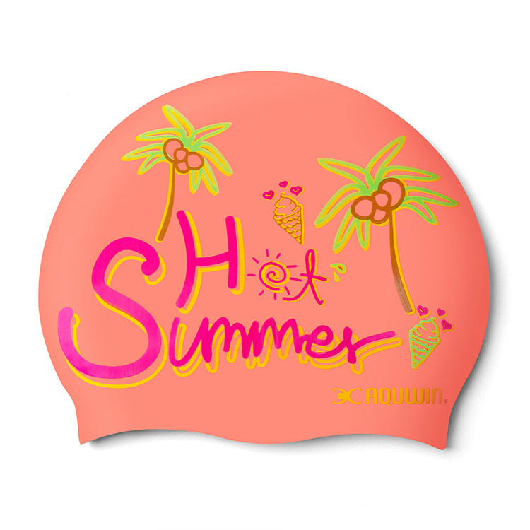 Hot Summer Silicone Swim Cap Pink