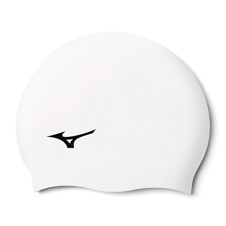 Solid Silicone Swim Cap White