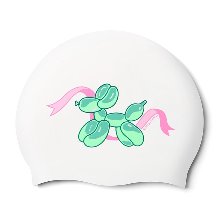 KITSCH PITCH Balloon Puppy Silicone Swim Cap White [KPB1CS001] 상품컷