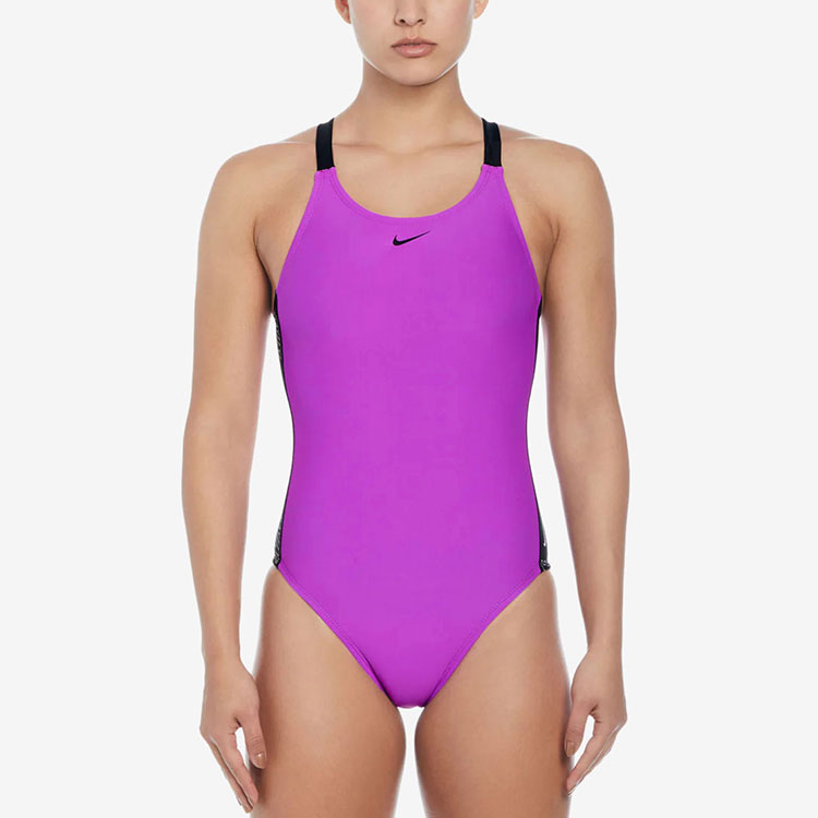NIKE SWIM Women's Fit Newbie Logo Tape Fast Back Swimsuit Fuchsia Dream [NESSD190-688] 상품컷