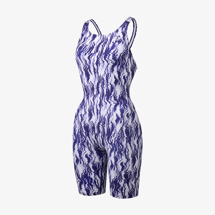 SENTI Women's Core Grandbleu Open Back Kneeskin Swimsuit Navy [WSDT-24103 (NV)] 상품컷