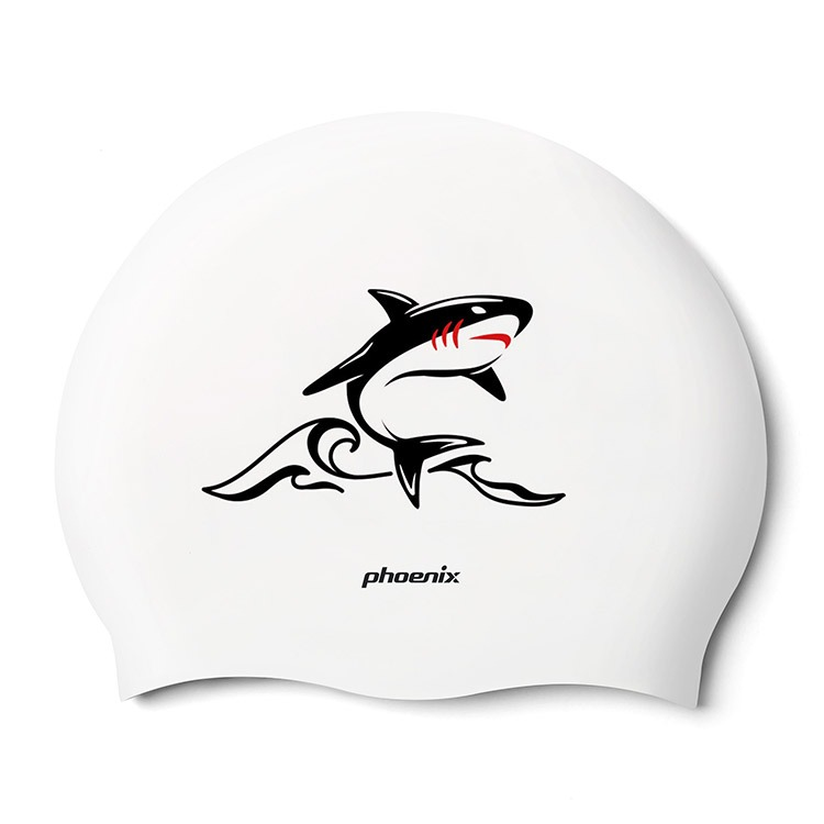 PHOENIX Speedshark Silicone Swim Cap White [PCS-03 Speedshark (White)] 상품컷