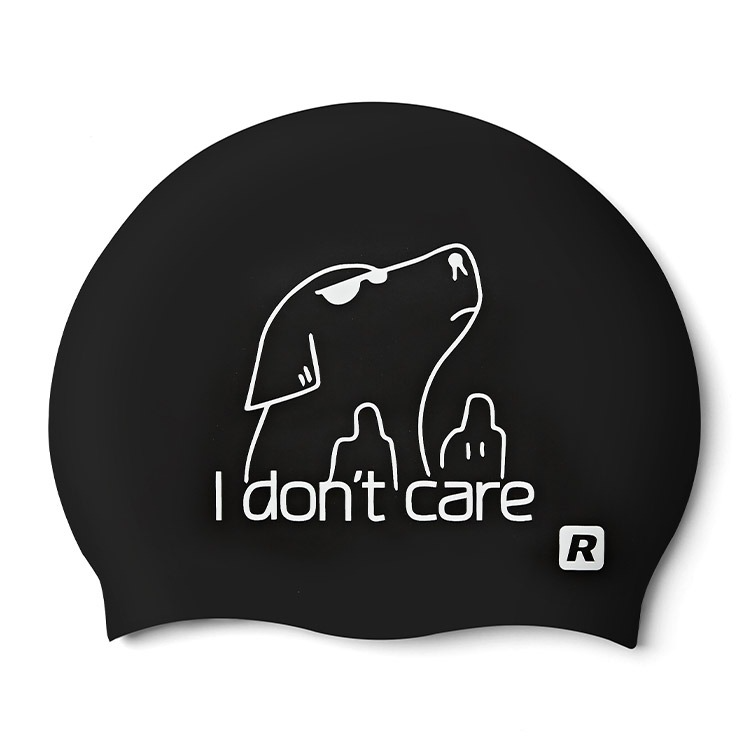 RALLY I Don't Care Silicone Swim Cap Black [ORUC808 (BLK)] 상품컷