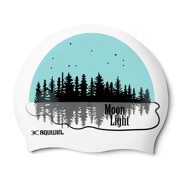 AQUWIN Moonlight Silicone Swim Cap Black [ SP Moonlight BLACK ] 상품컷