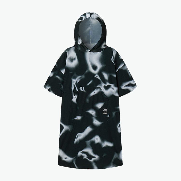 SENTI Unisex Haze Beach Poncho Black [SAW-PC09 (BK)]
