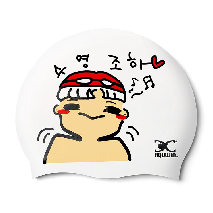 AQUWIN Swim-Like Silicone Swim Cap White [ SP Swim-Like WHITE ] 상품컷