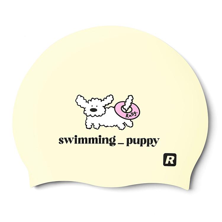 RALLY Swimmng Puppy Silicone Swim Cap Yellow [ORUC804 (YEL)]