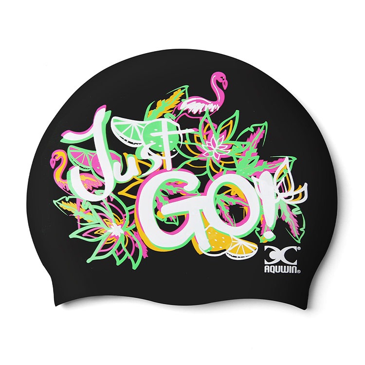 AQUWIN Just Go Silicone Swim Cap Black [ SP JUST GO BLACK] 상품컷