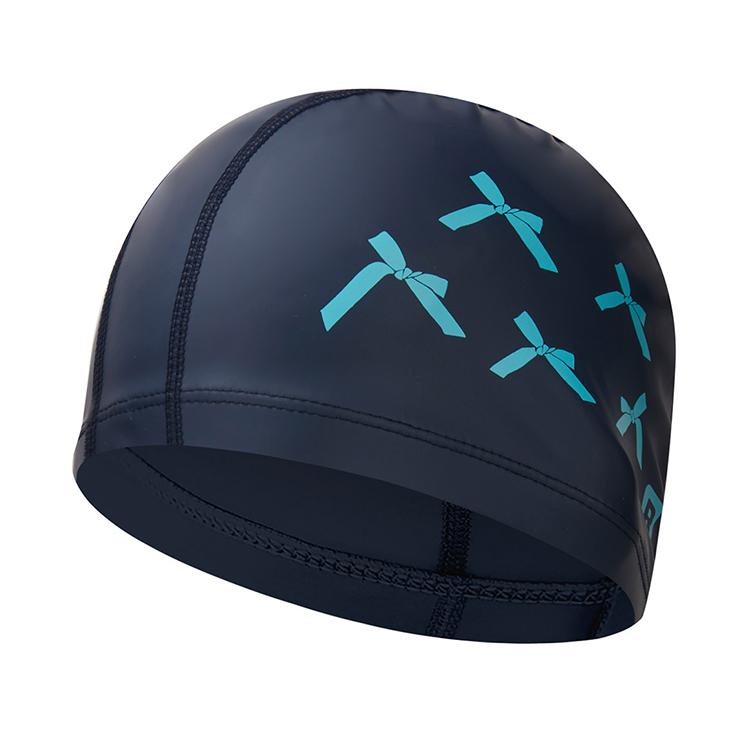 RALLY Ribbon PU Coated Swim Cap Navy [ORUC815 (NVY)]