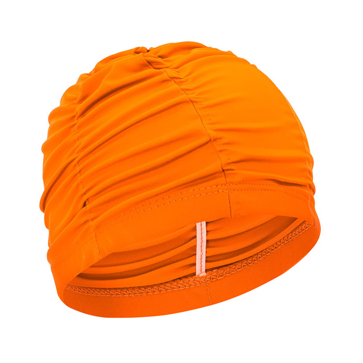 SENTI Solid Wrinkle Spandex Swim Cap Orange [SC-W808 (OR)] 상품컷