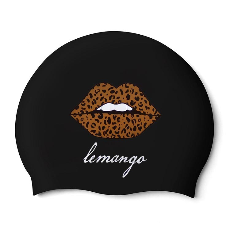 LEMANGO Temptation Leopard Silicone Swim Cap Black [LGNSC61002123] 상품컷