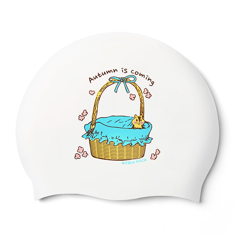 KITSCH PITCH Picnic Basket Silicone Swim Cap White [KPD1CS044 (WHT)] 상품컷