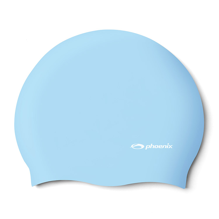 PHOENIX Solid Logo Silicone Swim Cap Light blue [PCS-02 (Light blue)]