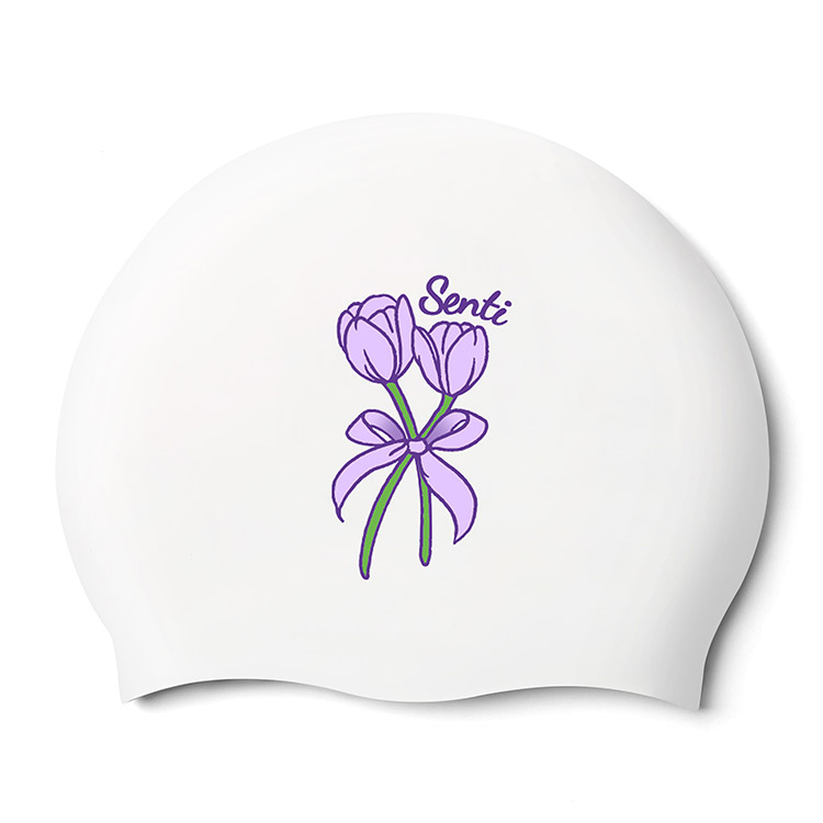 SENTI La Dolce Vita Silicone Swim Cap White [SC-2464 (WH)] 상품컷
