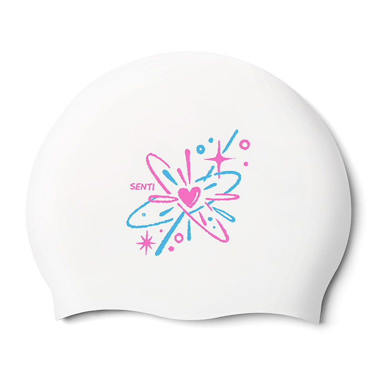 SENTI Twinkle Heart Silicone Swim Cap Pink [SC-2479 (PK)] 상품컷
