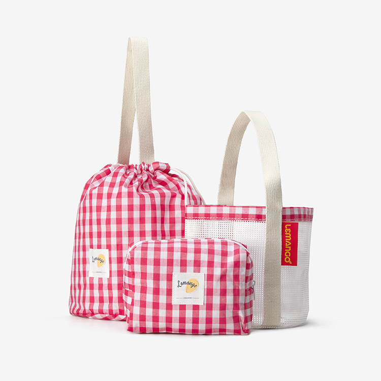 LEMANGO bucket mesh pouch three-in-one swimming bag red [LGNBG71002046] 상품컷