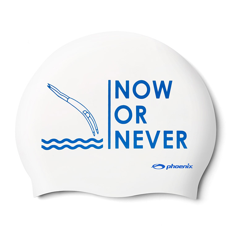 PHOENIX Now Never Silicone Swim Cap White [PCS-03 Now Never (White)] 상품컷