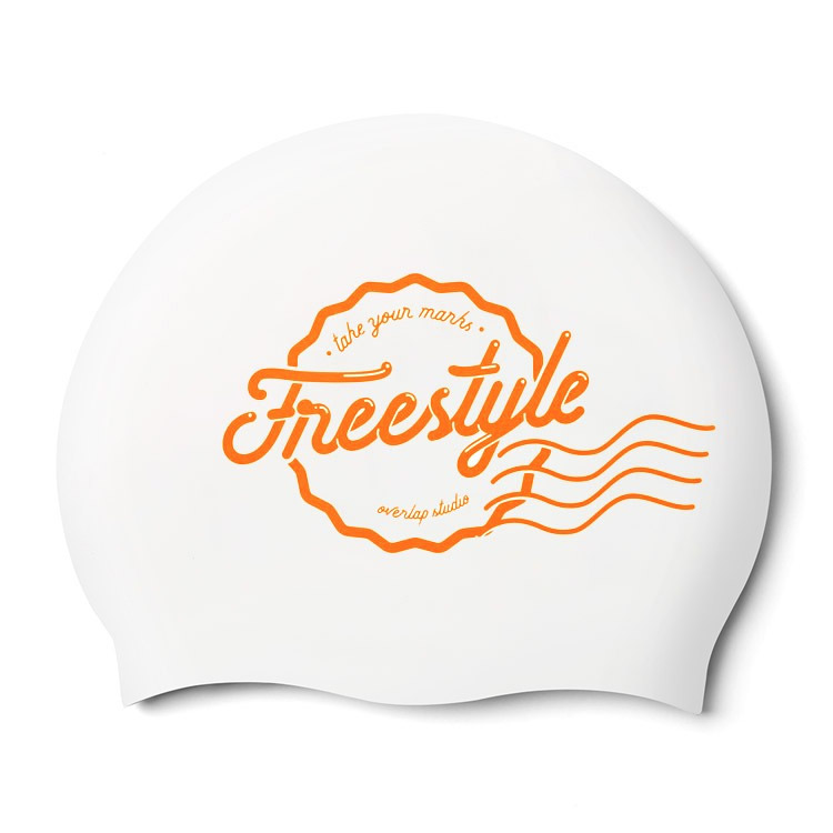 OVERLAP Nuclear Freestyle Silicone Swim Cap White [OLSC025 (WHT)] 상품컷