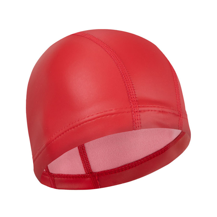 SENTI Solid PU Coated Swim Cap Red [SC-407] 상품컷
