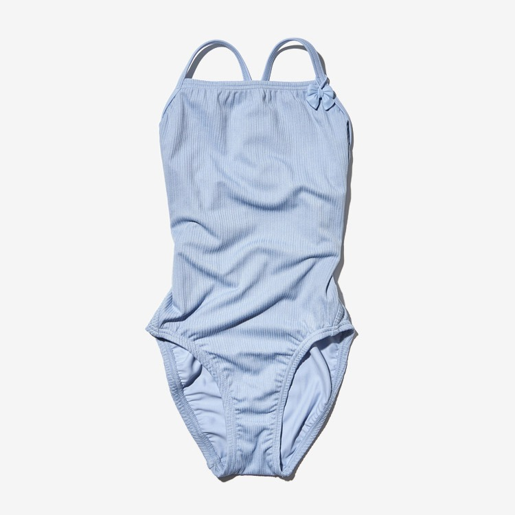 HOOG Kids Honeyberry Ribbon Cross X-Back Swimsuit Ice Blue [GXA445 Girls' ] 상품컷