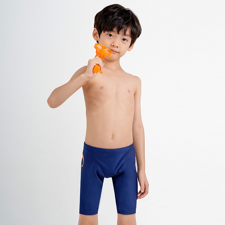 SENTI Kids Modern Basic Big Logo Jammer Swimsuit Navy Orange [MSTJ-21B704 (NY/OR) Boys] 상품컷