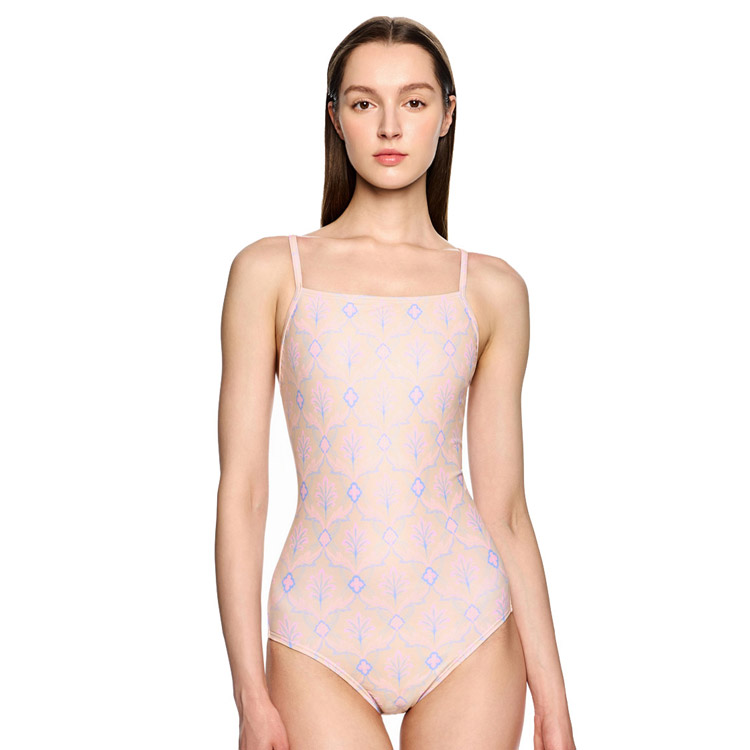 HOOG Women's Rococo Low Cross Tie Back Swimsuit Maze Yellow [WRA2208] 상품컷