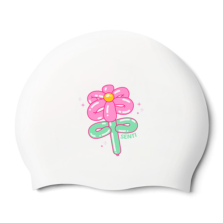 SENTI Balloon Pop Silicone Swim Cap Pink [SC-2457 (PK)] 상품컷