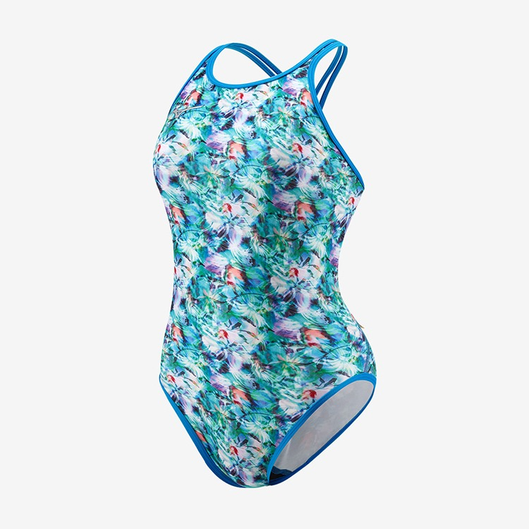MIZUNO Women's Exersuit Terakawa Bright Feeling Cross Back Swimsuit Turquoise [N2MAB77424]