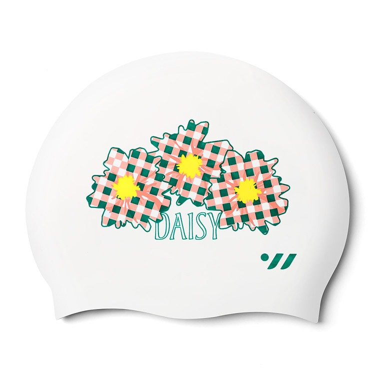 SWAVE Daisy Checky Silicone Swim Cap White [SW-CS060 (WHT)] 상품컷