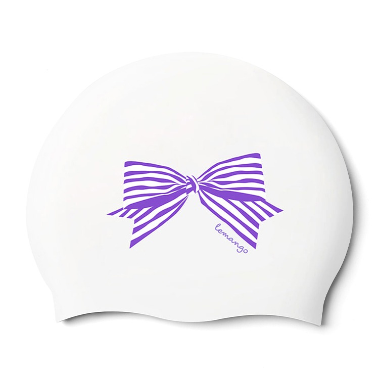 LEMANGO Rista Violet Silicone Swim Cap White [LGNSC61004201] 상품컷