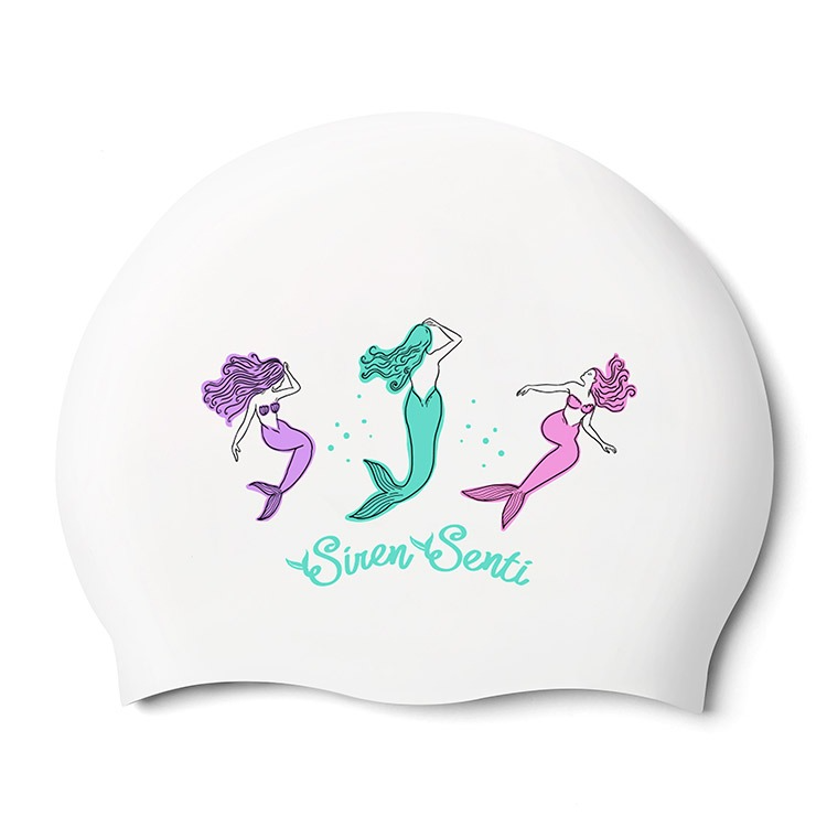 SENTI Siren Silicone Swim Cap White [SC-2489 (WH)] 상품컷