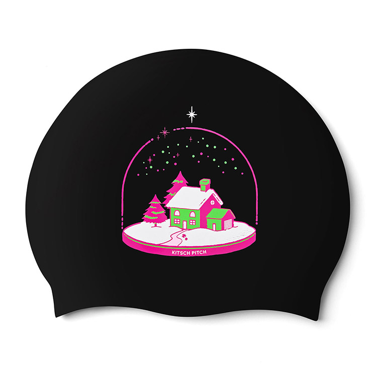 KITSCH PITCH Snow Dome Silicone Swim Cap Black [KPD1CS015 (BLK)] 상품컷