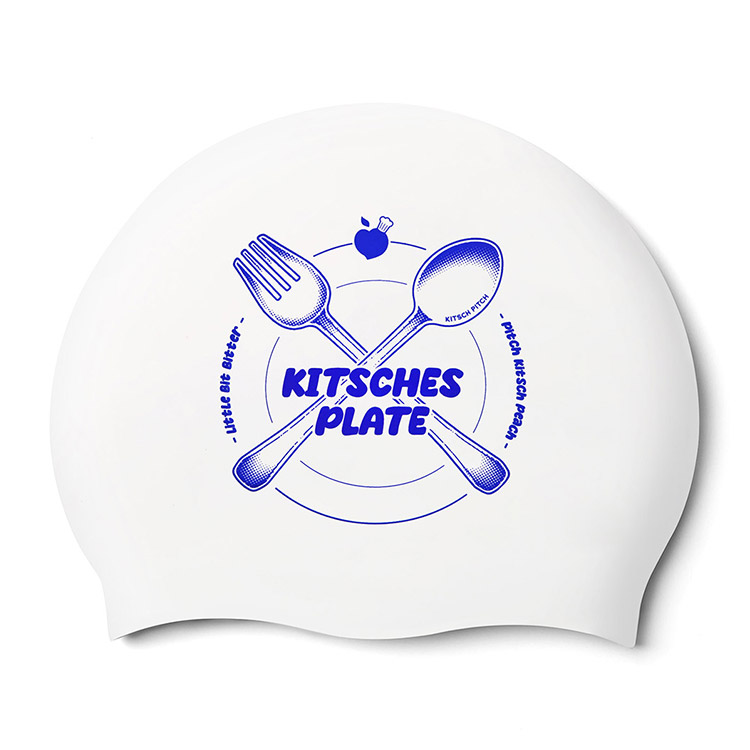 KITSCH PITCH Kitsches Plate Silicone Swim Cap White [KPC1CS019 (WHT)] 상품컷