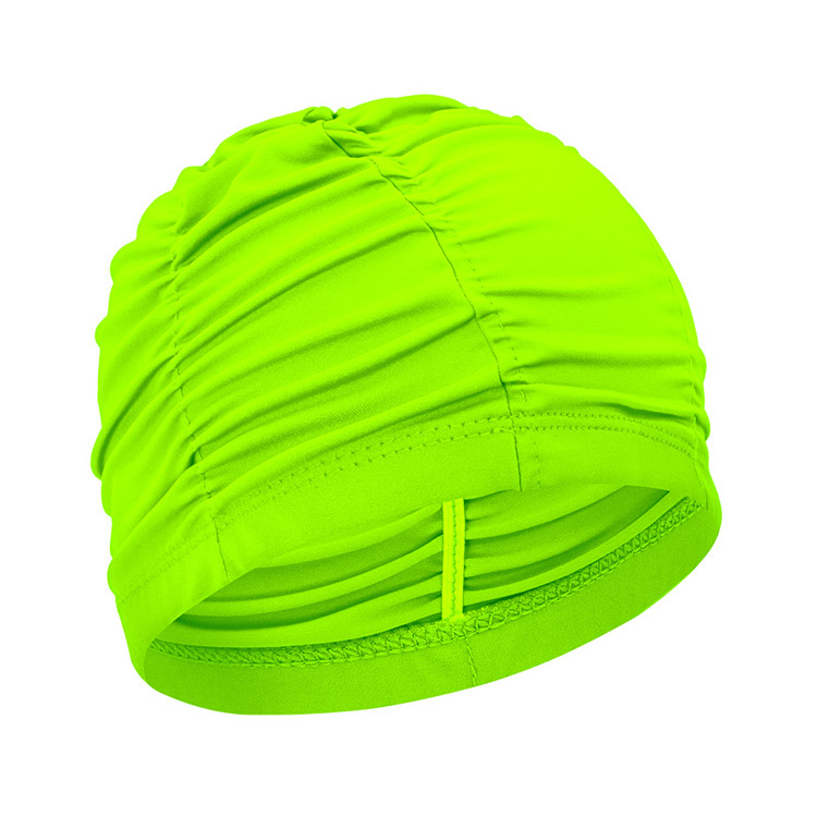 SENTI Solid Wrinkle Spandex Swim Cap Lime [SC-W809 (LM)] 상품컷