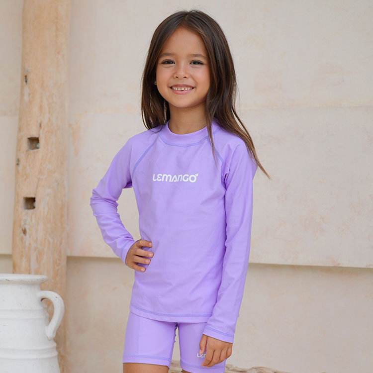 LEMANGO Kids Basic Logo Unisex Rash Guard Purple [LSKRG10053389] 상품컷